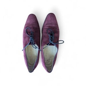 J. Peterman Maroon Suede Vintage Oxfords sz 8.5